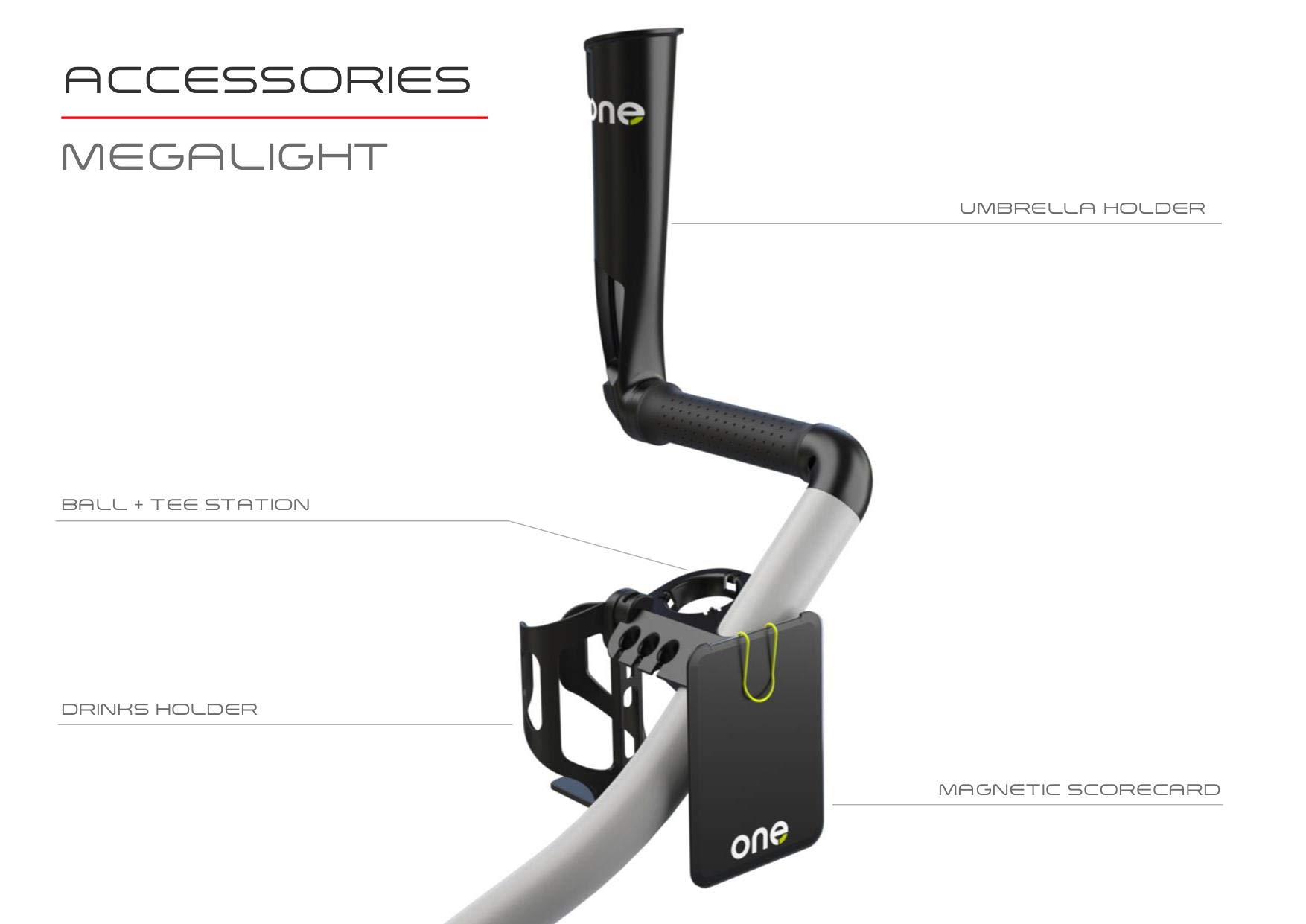 WISHBONE ONE - Trolley da golf pieghevole a 3 ruote, per borsa da golf, super leggero e facile da piegare, sistema Tri Card a 3 ruote, flessibile per tutte le borse e set da golf (carbonio)