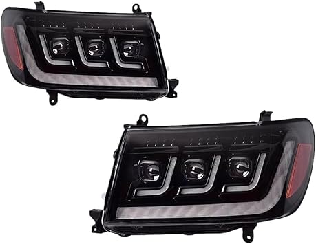 Car Headlights Compatible With Toyota Land Cruiser LC100 1998-2007 to Compatible With lexus style LED Upgrade High Configure Projector Lens Accessories Kit