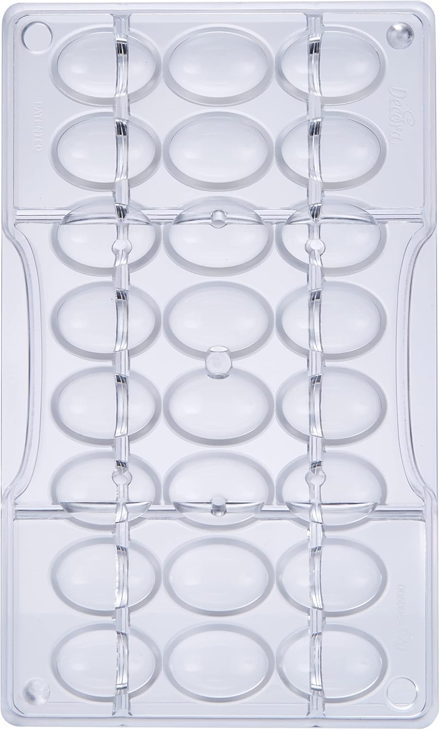 Decora 0050048 forma do czekolady, małe jajka, 24 x 17 mm, 200 x 120 x 22 mm, poliwęglan, przezroczysta