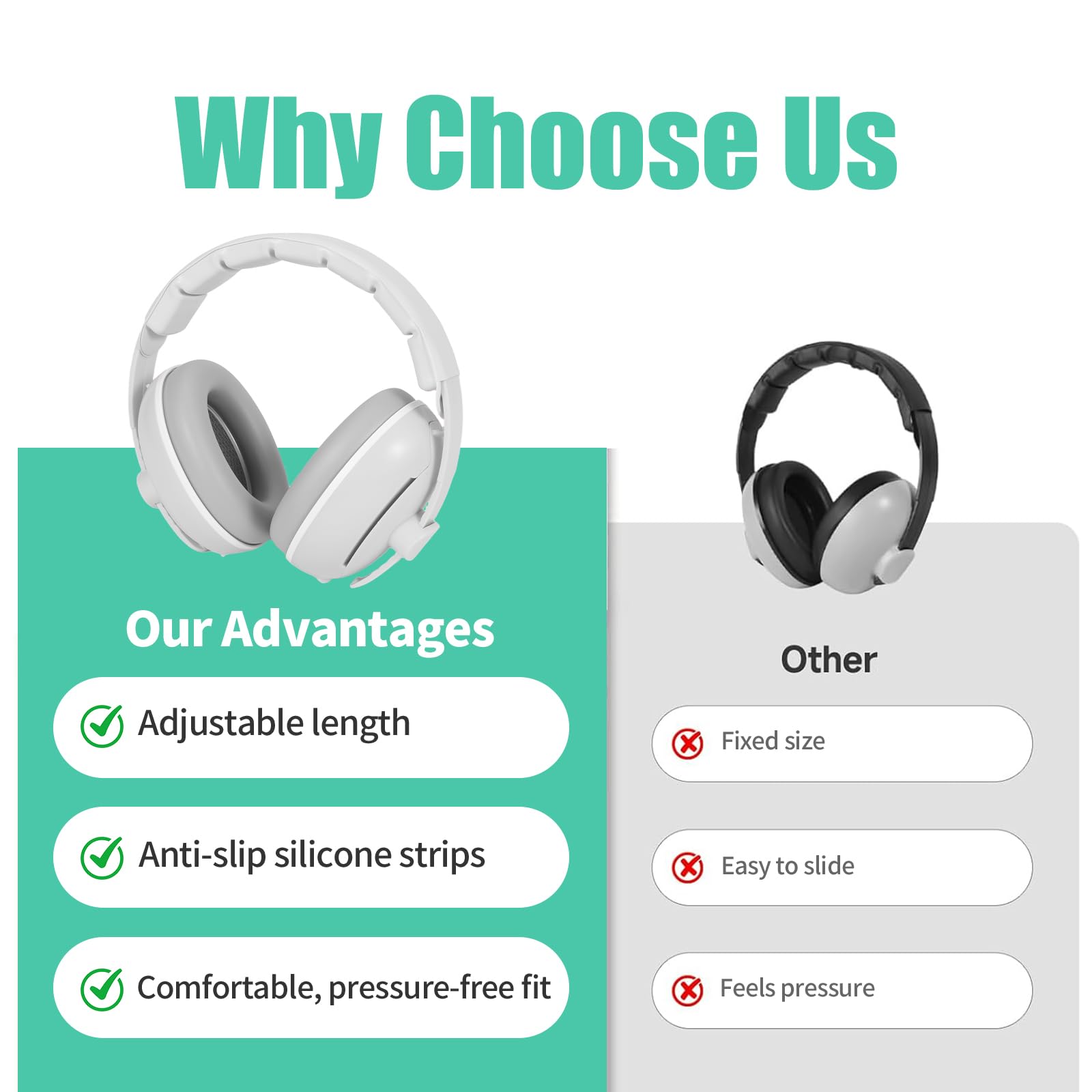 Vexaflow Cascos Bebe Antiruido, Con Bolsa de Transporte, para Sueño y Viajes, Protectores Auditivos Ajustables para Bebé y Niños de Hasta 48 Meses, Reducción de Ruido hasta 25dB — view 6