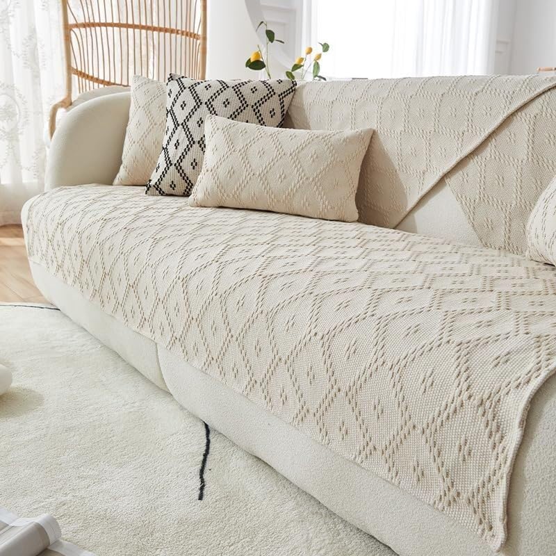 Housse de canapé moderne coton lin doux protection canapé sectionnel