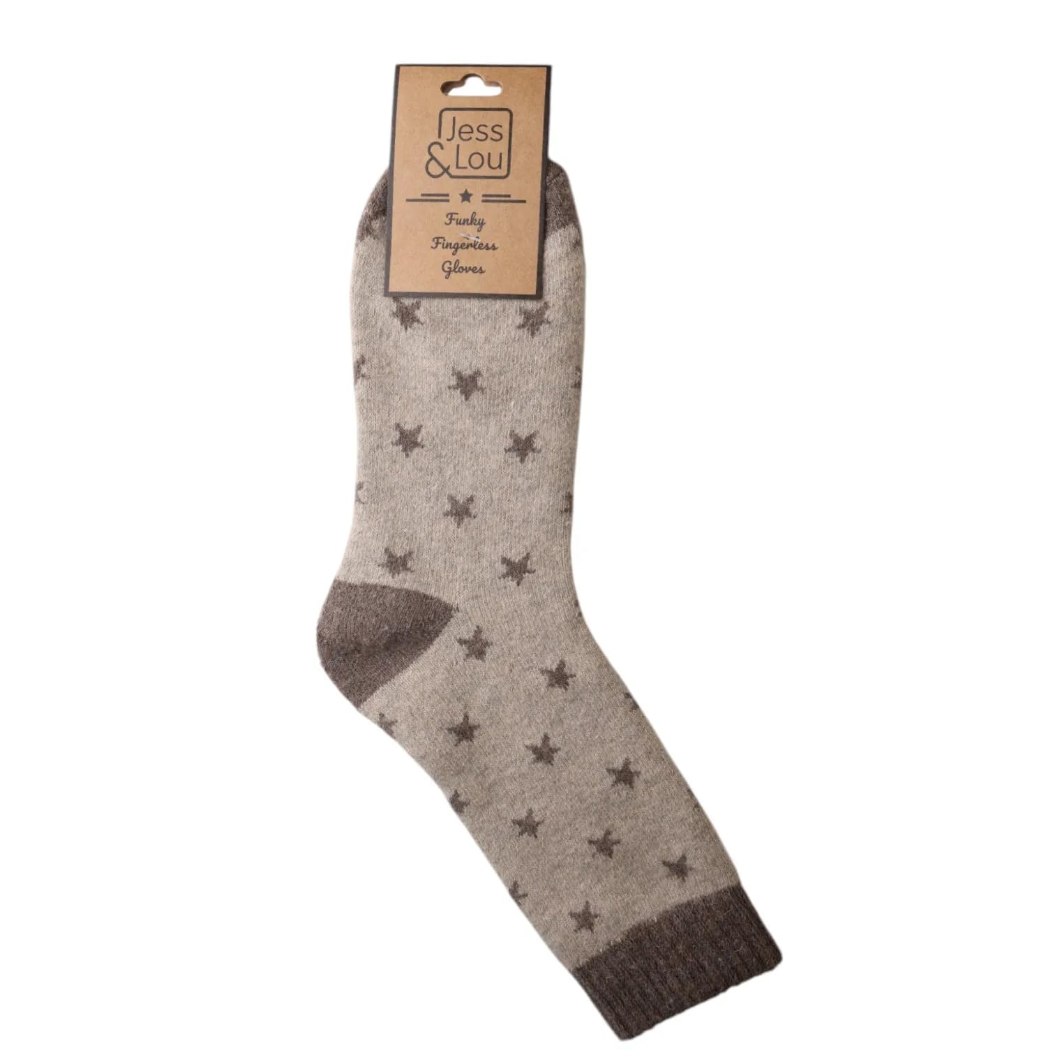Jess & Lou Women's Socks - Cosy Star - Cappucino