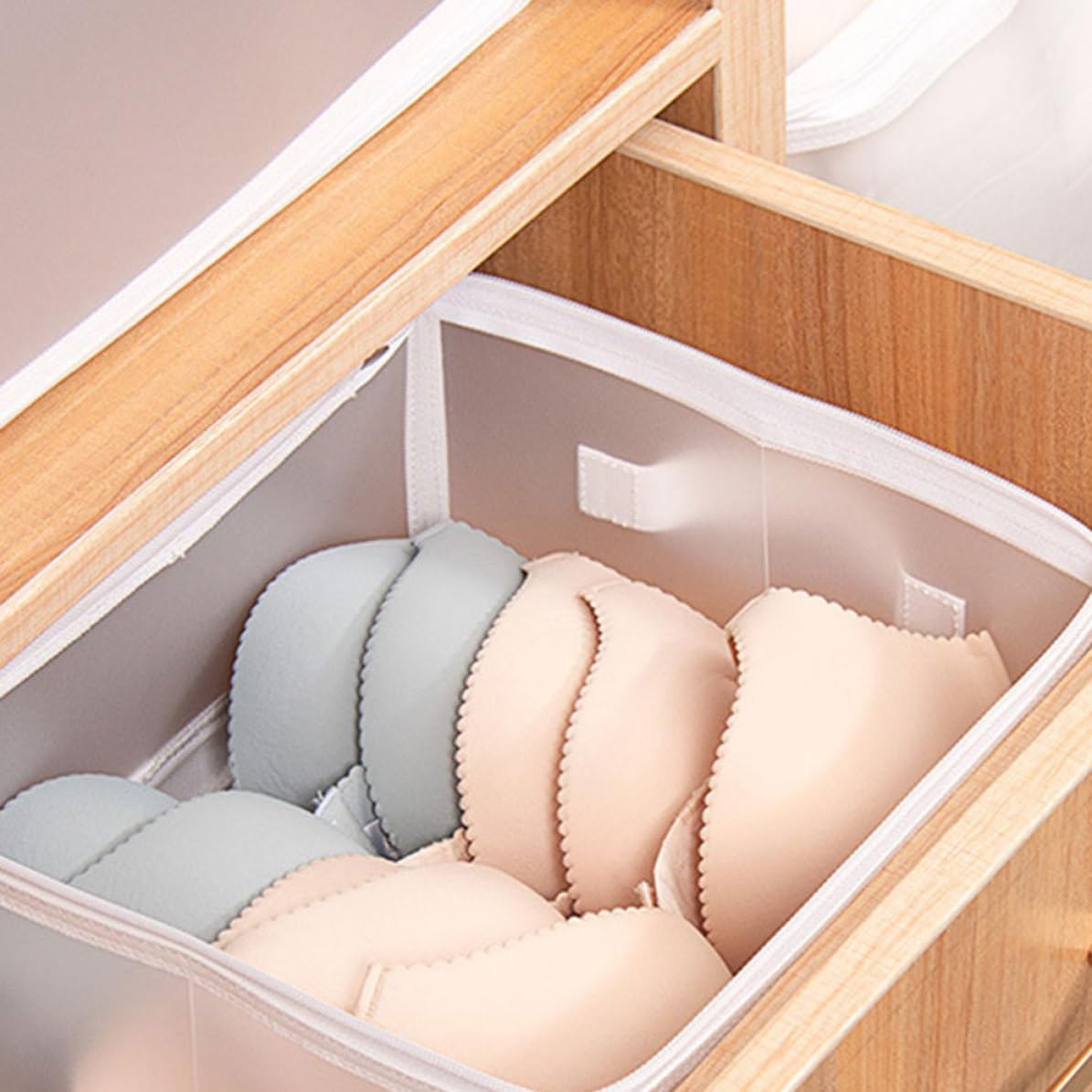 PRETYZOOM 2pcs Semi- Clothes Storage Boxes with Handle, Pp Material, 13l and 6.7l Capacity, Easy to Move Organizer for Home and Hotel Wardrobe, Suitable for Blankets