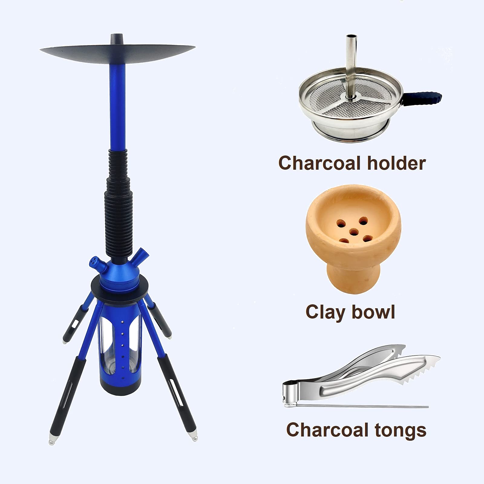 DITOSH Hookah Set Complete Modern Rocket Shape Shisha Kit with LED