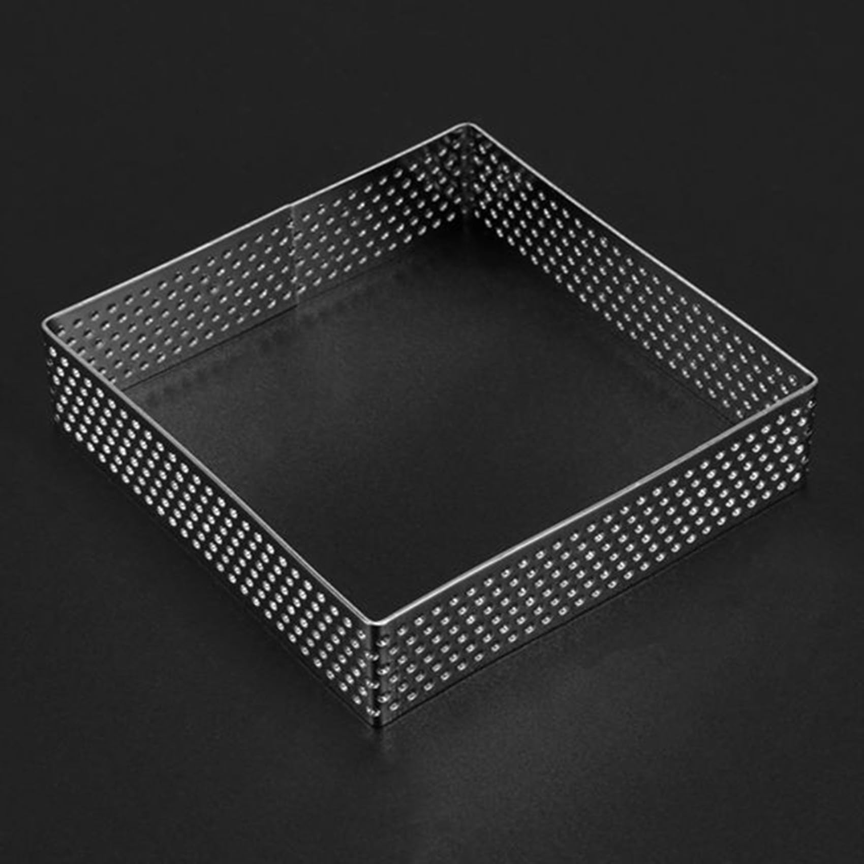 Lot de 25 anneaux perforés en acier inoxydable, forme carrée, gâteau, cercle, pâtisserie française, outils de pâtisserie