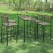 SoBuy OGT14-N Set Mesa Alta de Bar y 4 Taburetes con Respaldos,ES...