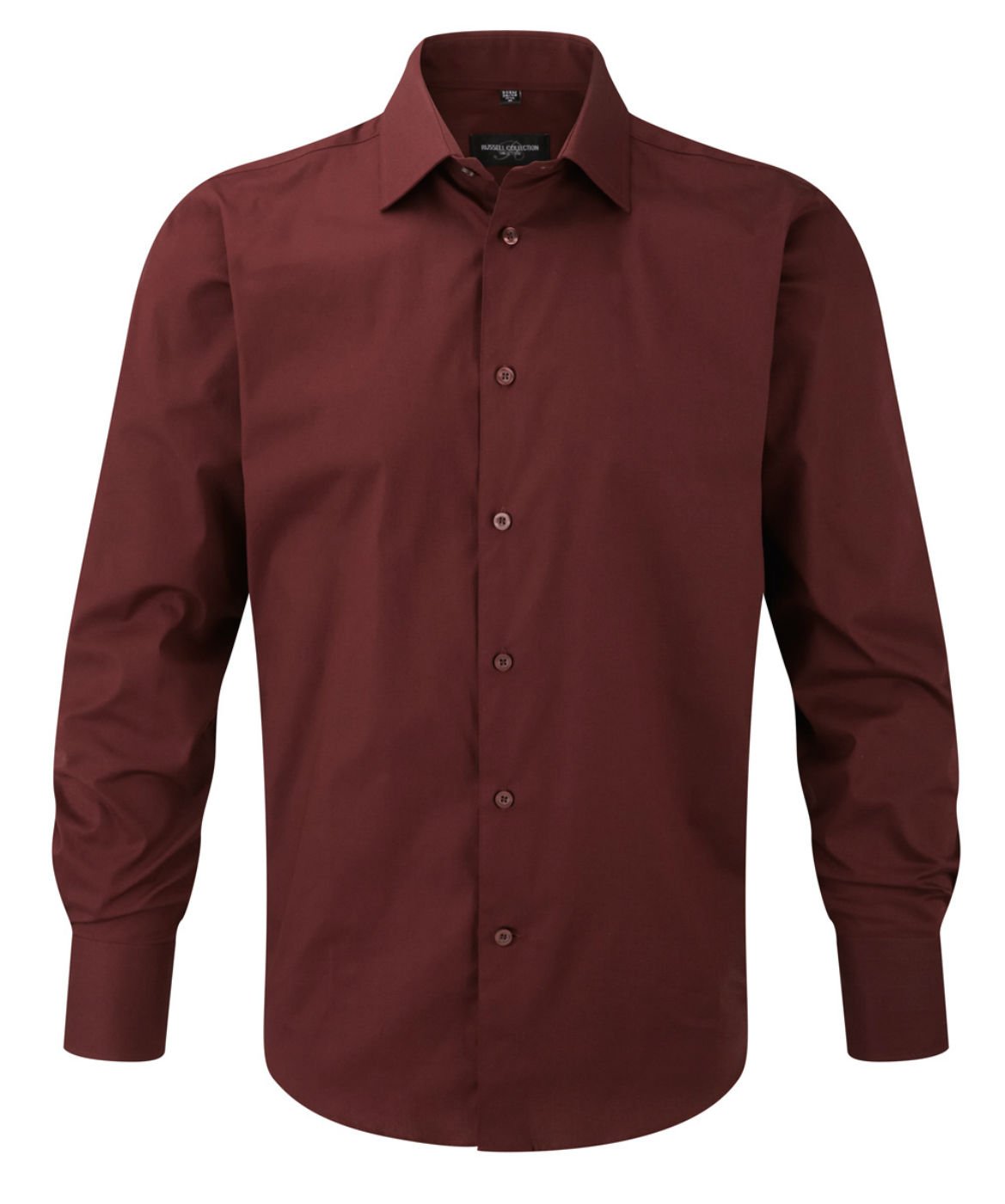 Russell Mens Long Sleeve Easy Care Fitted Shirt Port XL