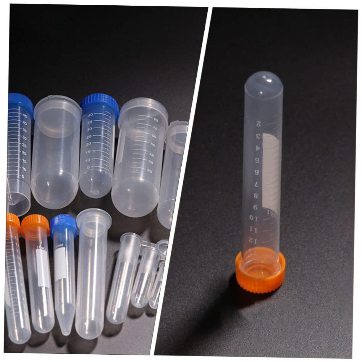 OUNONA 15ml Zentrifugenröhrchen aus Pe mit Schraubkappe Transparentes Röhrchen Hitzebeständig zur Sterilisation für Labor und Krankenhausbedarf 100 Stück Zufällige Farbe