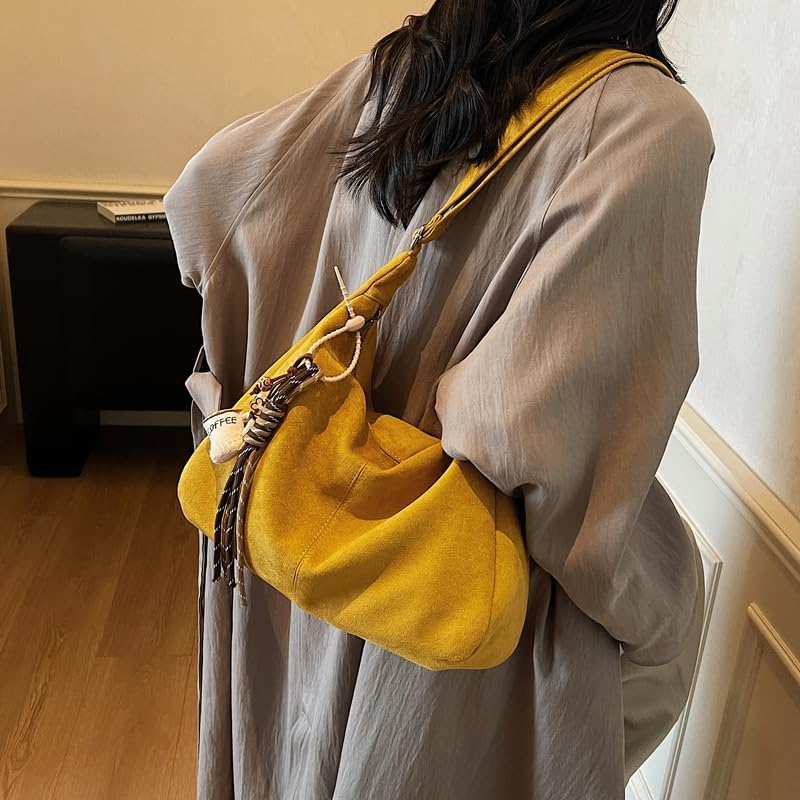 Slouchy Hobo Bags for Women Faux Suede Shoulder Bag Everyday Purse Soft Foldable Vintage Slouchy Bag Hobo Purse with Zipper4