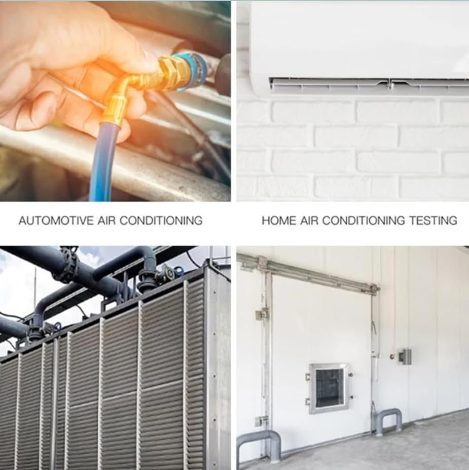 Conector Rápido Automotriz Teninch R134A para Alta y Baja Presión, Adaptador de Cobre para Sistemas de Aire Acondicionado miniatura 6