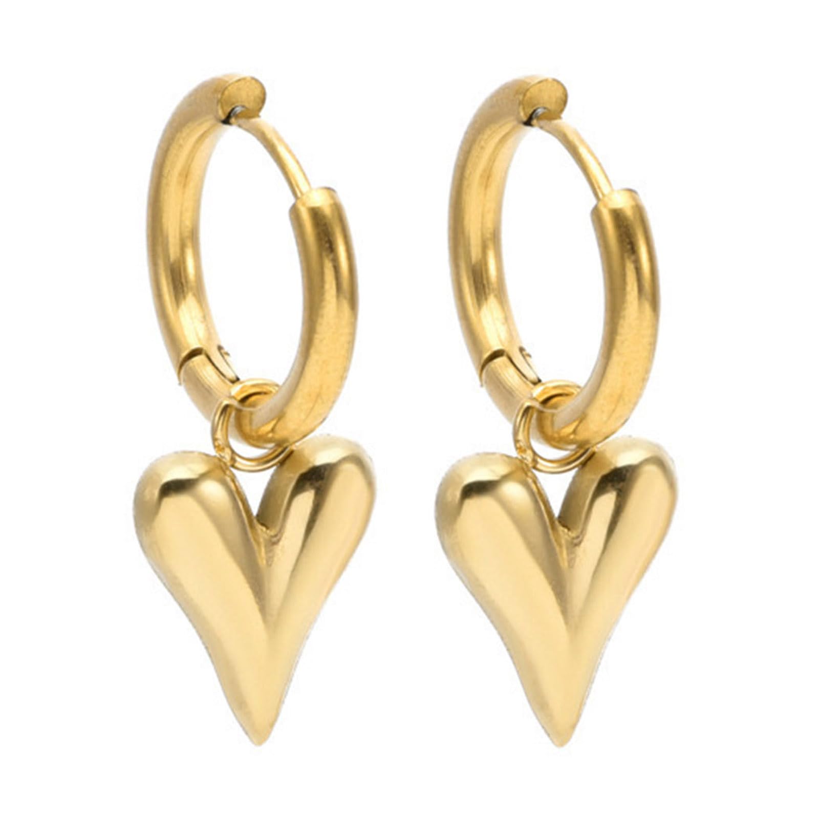 Maxtonser Stylish Heart Shaped Earrings Eye Catching Hoop Earrings Lightweight Eardrops Comfortable Ear Decorations for Women