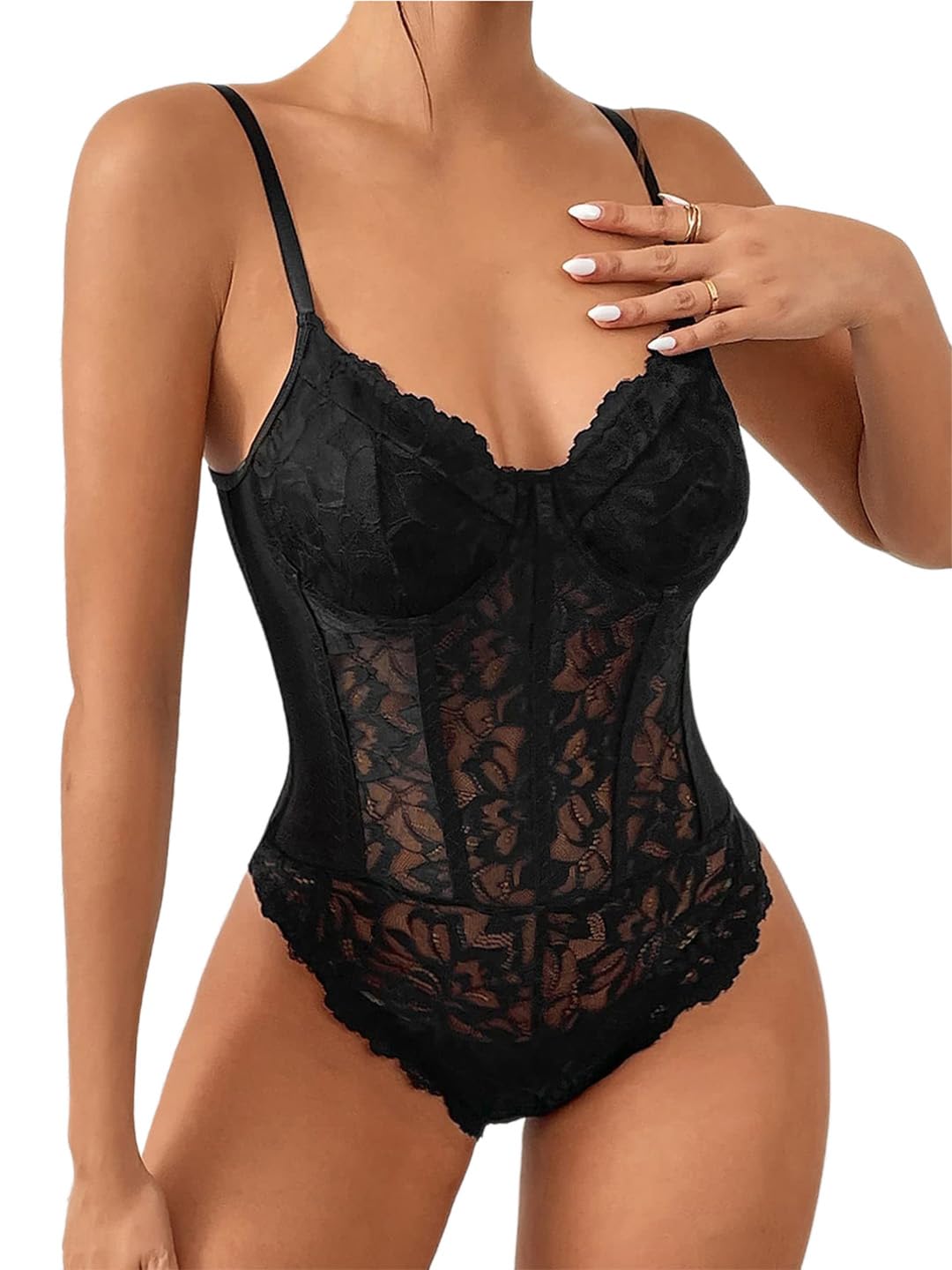 Sheer Net Baby Doll Dress for Women Night Wear | Bodysuit-Style Baby Doll Night Dress for Women (Red Color- 71)-image-33