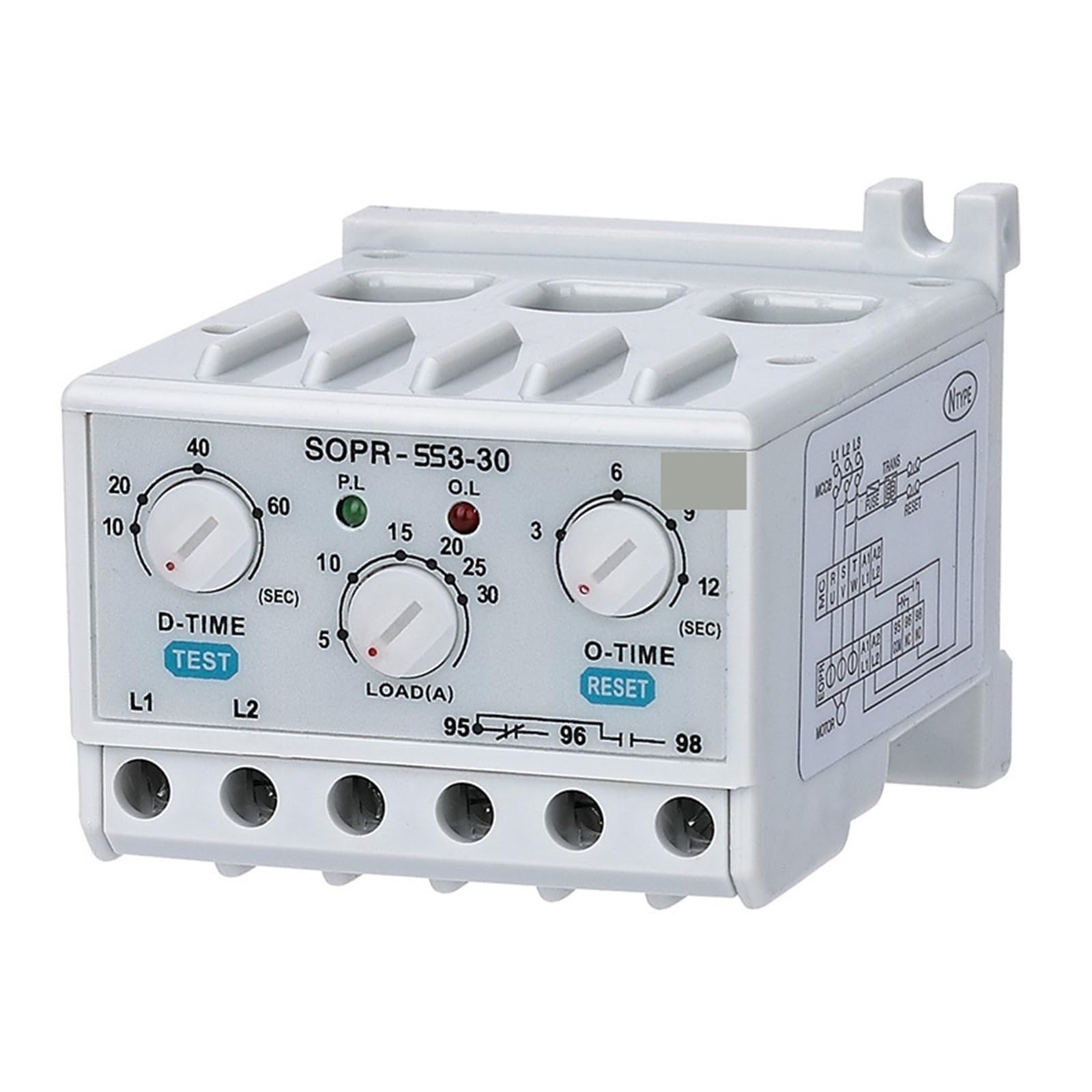 Relè di sovraccarico termico SOPR-SS3-220 elettronico della protezione del motore(5-30A)