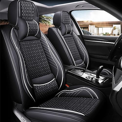 maiqiken Autositzbezug für Audi RS3,S1, S3,SQ2, SQ3 Komplettset 5-Sitze, Deluxe - Schwarz weiß