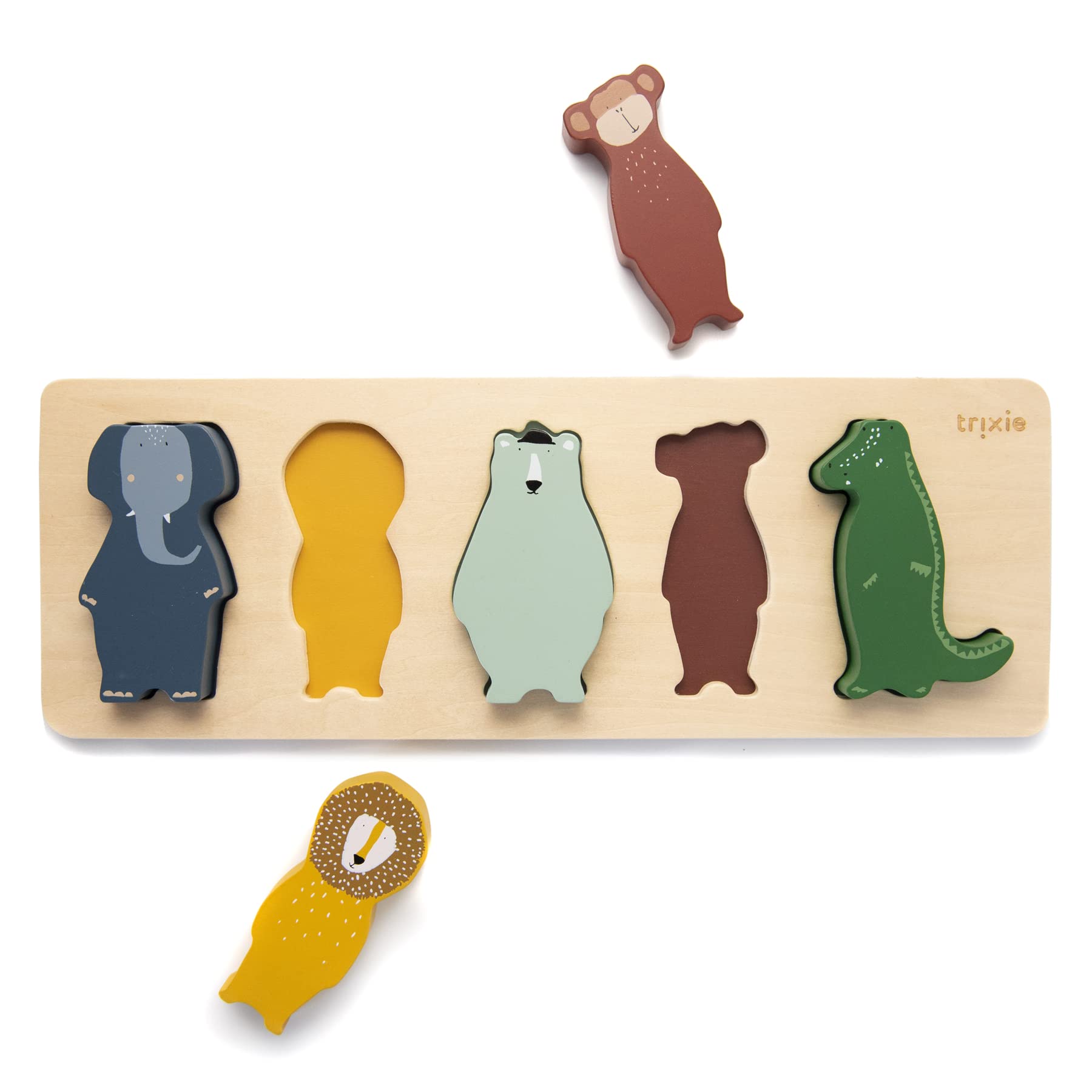 Trixie - Puzzle en Bois FSC en Forme d'animaux - Jouet d'apprentissage de la motricité - Enfants à partir de 1 an