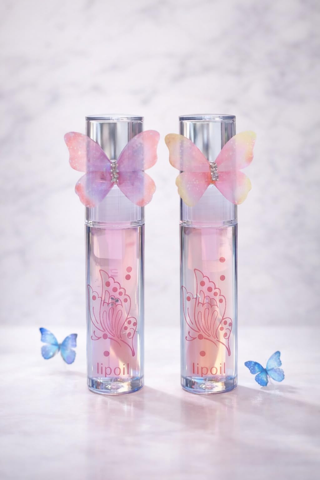 Cute Korean Butterfly Design Transparent Clear Lip Oil Gloss for Women & Girls | Moisturizing Non-Sticky Long Lasting Lightweight Lip Gloss Lipstick-image-14