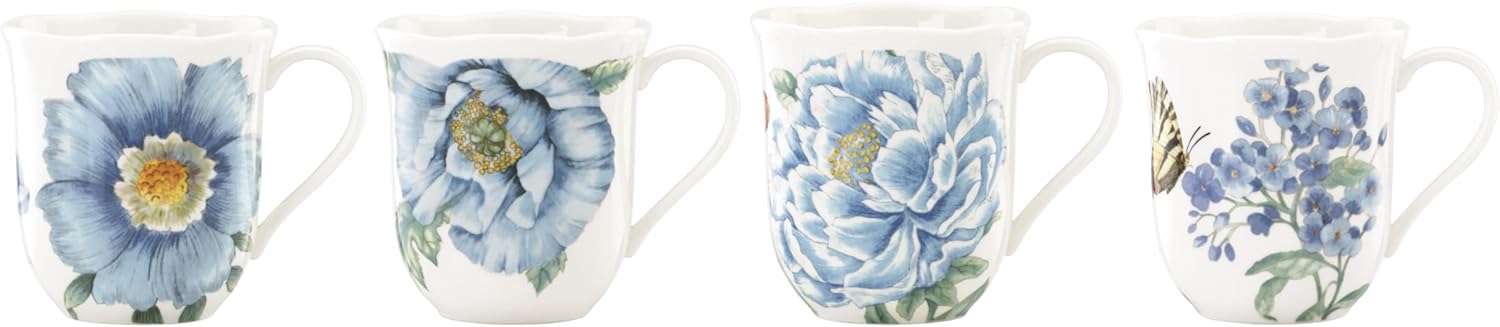 Lenox 833418 Butterfly Meadow Blue 4-Piece Mug Set