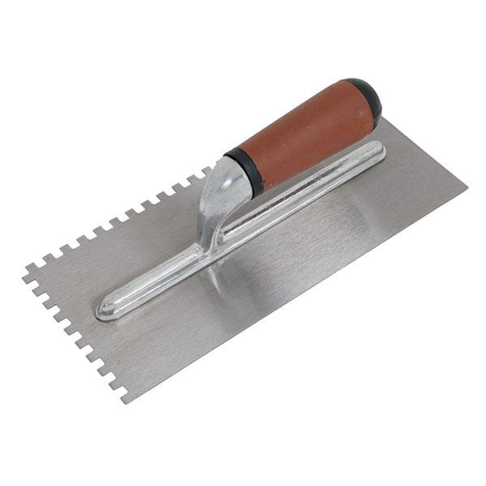 Dapetz10mm Square Notched Grout Spreader, Stainless Steel Tile Trowel, Soft Non Slip Grip, Tiling Tools, Home Improvement
