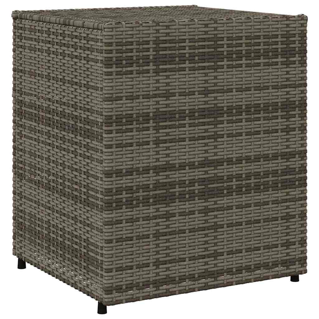 Armoire de jardin grise 55 x 59 x 69 cm en polyrotin avec 3 tiroirs, résistante aux intempéries, cadre en acier revêtu par pulvérisation, espace de rangement polyvalent pour boîte de jardin