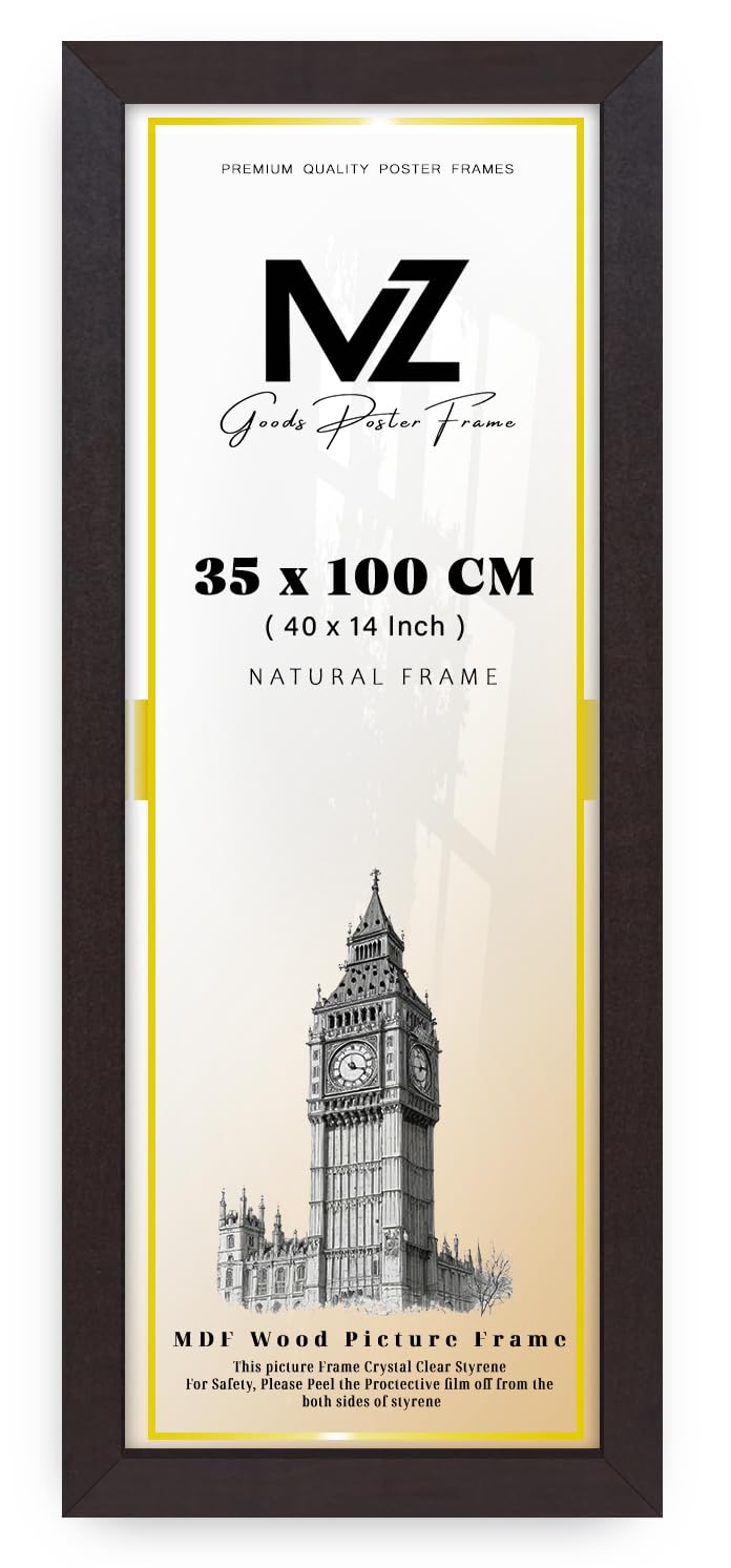 Mz Goods Mahogany | Modern 350 X 1000 Mm Wood Finish, 40X14 Inch Minimalist Wall Decor, Ready To Frame, For Office & Study Room (35 X 100 Cm) [ ]