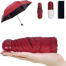 SILENCIO® Ultra Lights and Small Mini Umbrella with Cute Capsule Case, UV Proof Windproof 5 Folding Compact Pocket Umbrella for Travel, Especially for Women, Men, Kids, Student, Officer