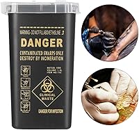 Vista 2 de LIZEALUCKY Contenedor de eliminación de agujas de riesgo biológico Contenedor de eliminación de objetos punzantes Contenedor de plástico desechable