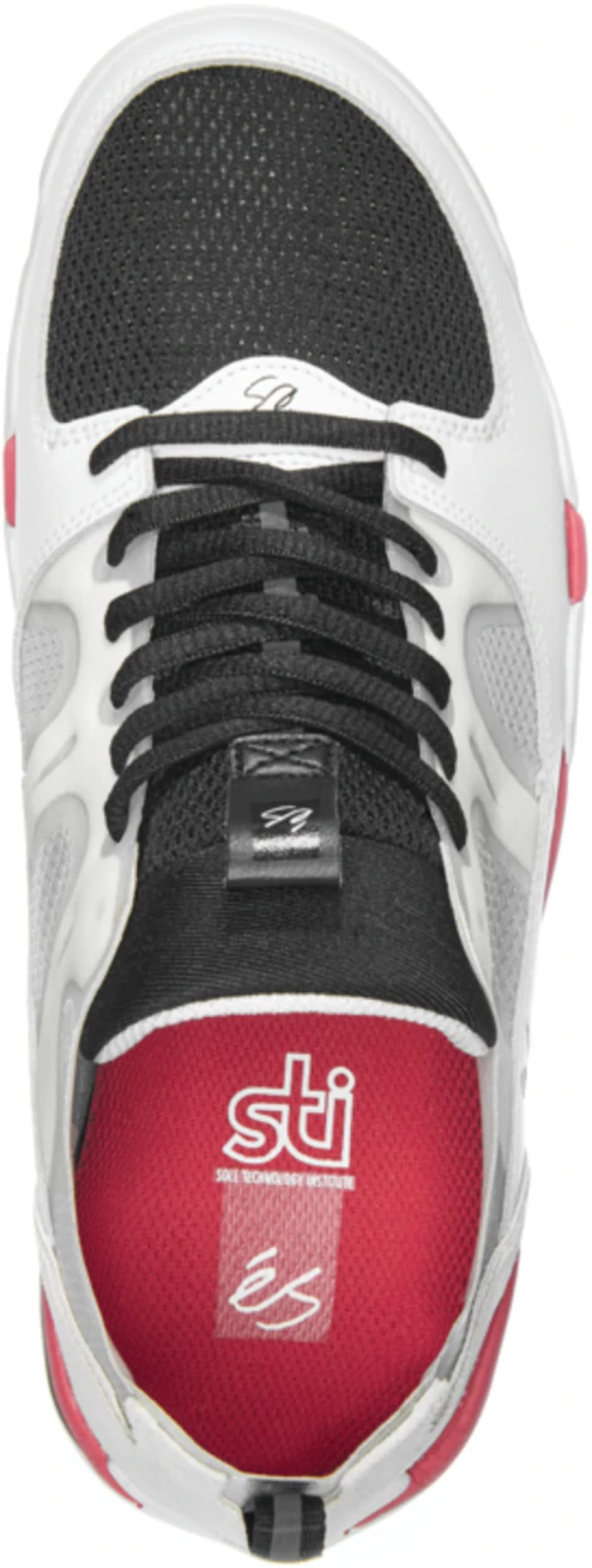 ES Men's Silo White Black Red Shoes 5