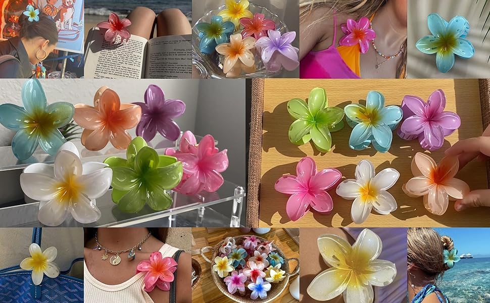 Image of 2PC Flower Claw Clips for Women - Large Jelly Hair Clips, Durable Hair Clutcher for Girls, Perfect for Styling, Multipack Set