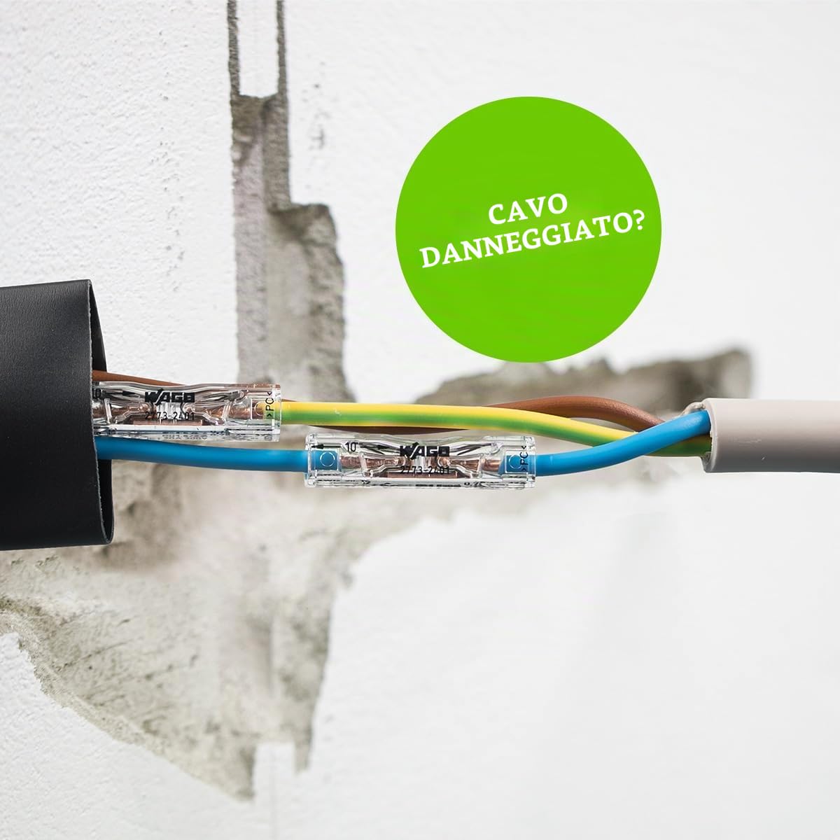 WAGO 2773 – 2401 | per conduttori a filo singolo e multifilo, max. 4 mm², 2 conduttori, trasparenti, 100 pezzi | Connettori trasparenti a 2 conduttori per sezioni fino a 4 mm quadrati, installazione rapida senza attrezzi a innesto