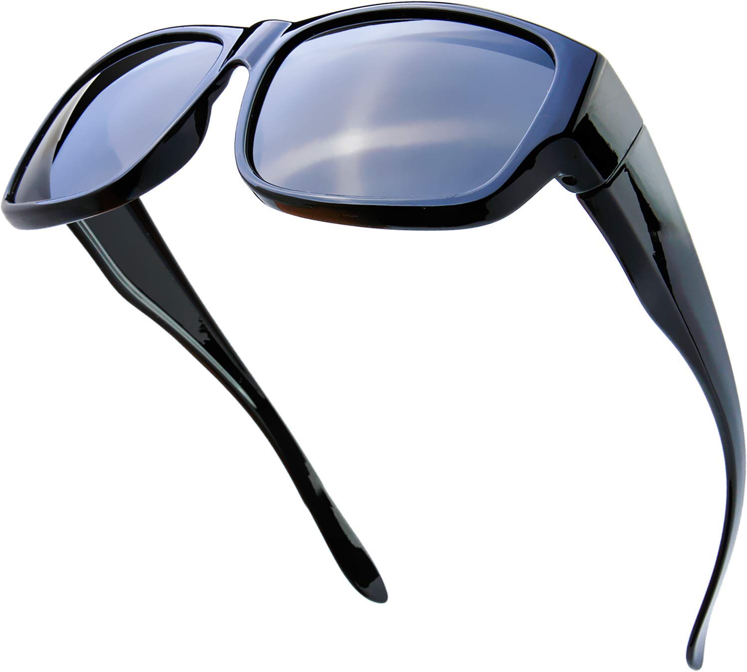 The Fresh High Definition Polarized Wrap Around Shield Sunglasses for Glasses - Leather Eyeglasses Case