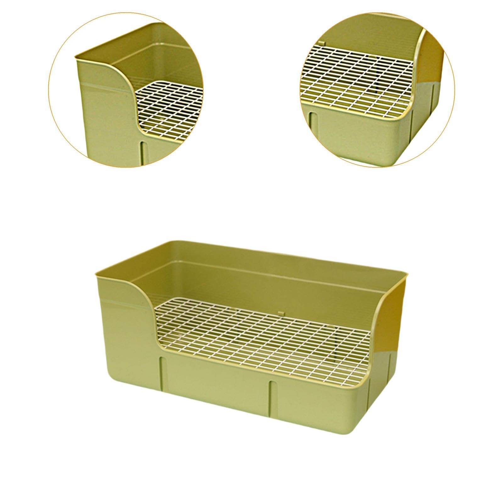 Kaninchentoilette, Ecktoilette, Käfigtoilette, Einstreubox für Kleintiere, Hamsterkäfigzubehör, GrÜn