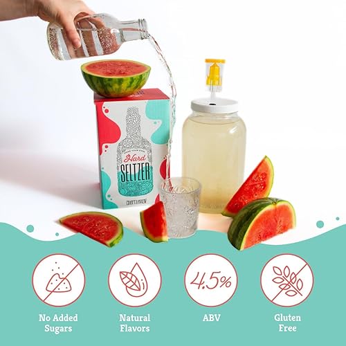 Miniatura 12 de Craft A Brew - Kit de preparación Hard Seltzer - Fácil para principiantes - En casa haz tu propio kit de seltzer duro - Incluye ingredientes