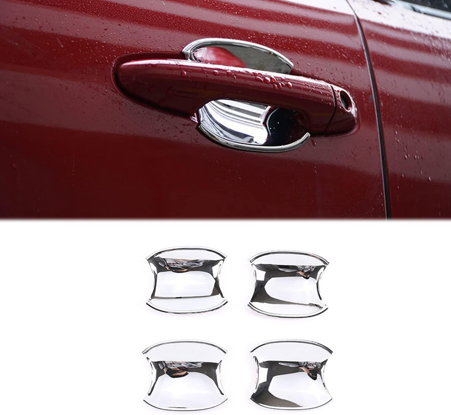 Car Accessories for Toyota Tacoma 2016 2017 2018 2019 2020 2021 2022 2023 Chrome Silver Exterior Side Door Handle Bowl Cover Trim ABS 4PCS