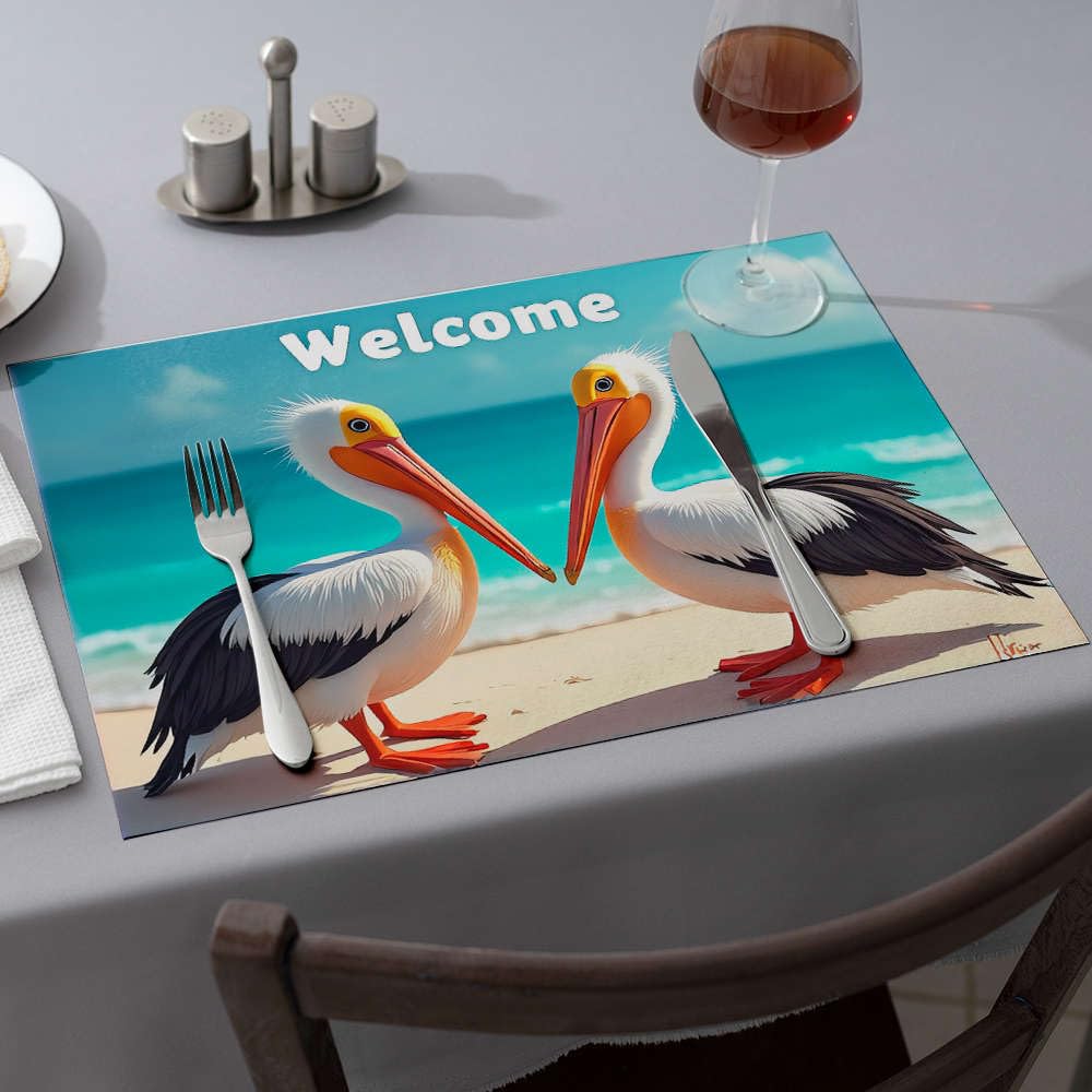 Sets de table rustiques Welcome To The Beach en fibres naturelles lot de 6 pièces