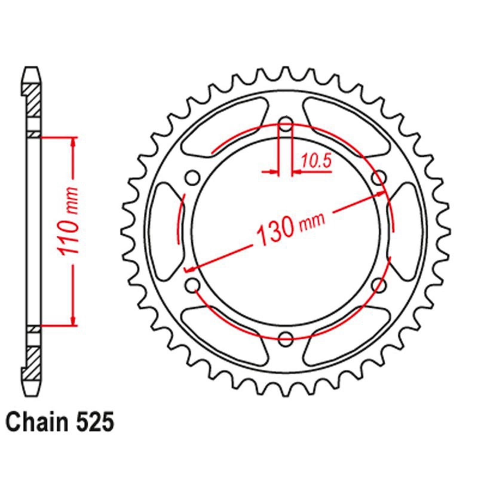 Motocicleta Piñón para Yamaha Road YZF R6 YZF-R6 2006 2007 2008 2009 2010 2011-2018 Piñón Delantero Y Corona Trasera para Motocicleta, 16 48 Dientes, Cadena Paso 525(Rear Chian Sprocket)
