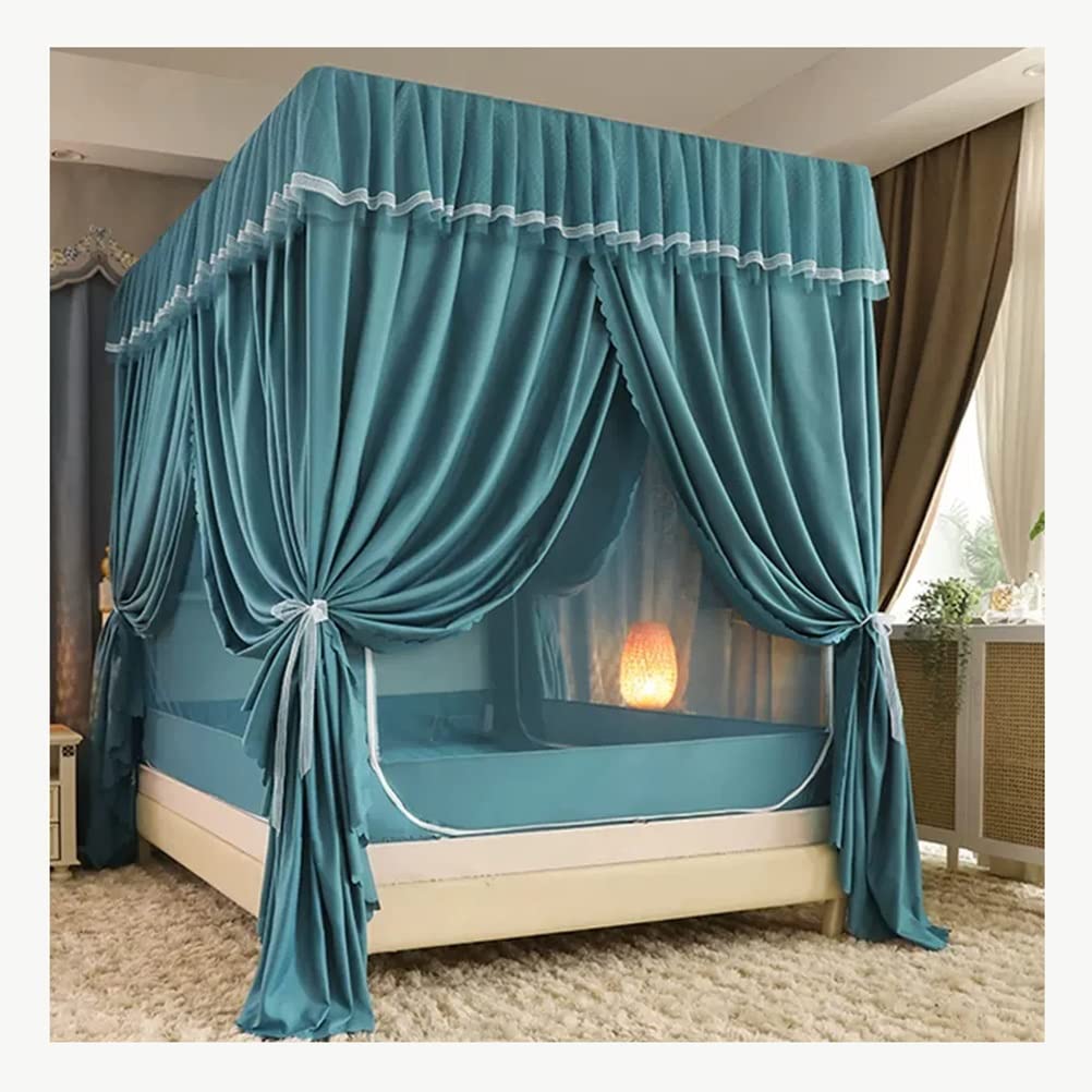 2-in-1 Baldachin Moskitonetz mit Metallstütze Schlafzimmer Dekoration Einzel Doppelbett Bett Vorhang geeignet