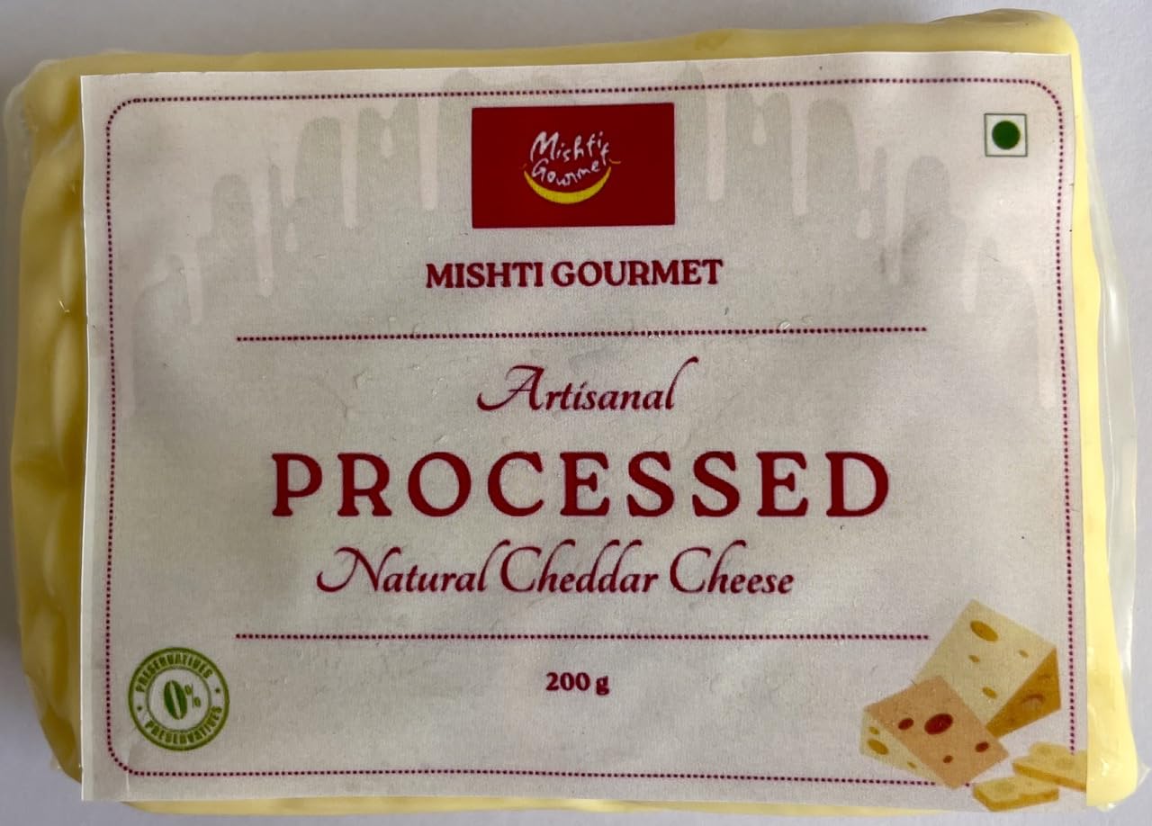 MISHTI GOURMET NATURAL PROCESSED CHEDDAR CHEESE 200G