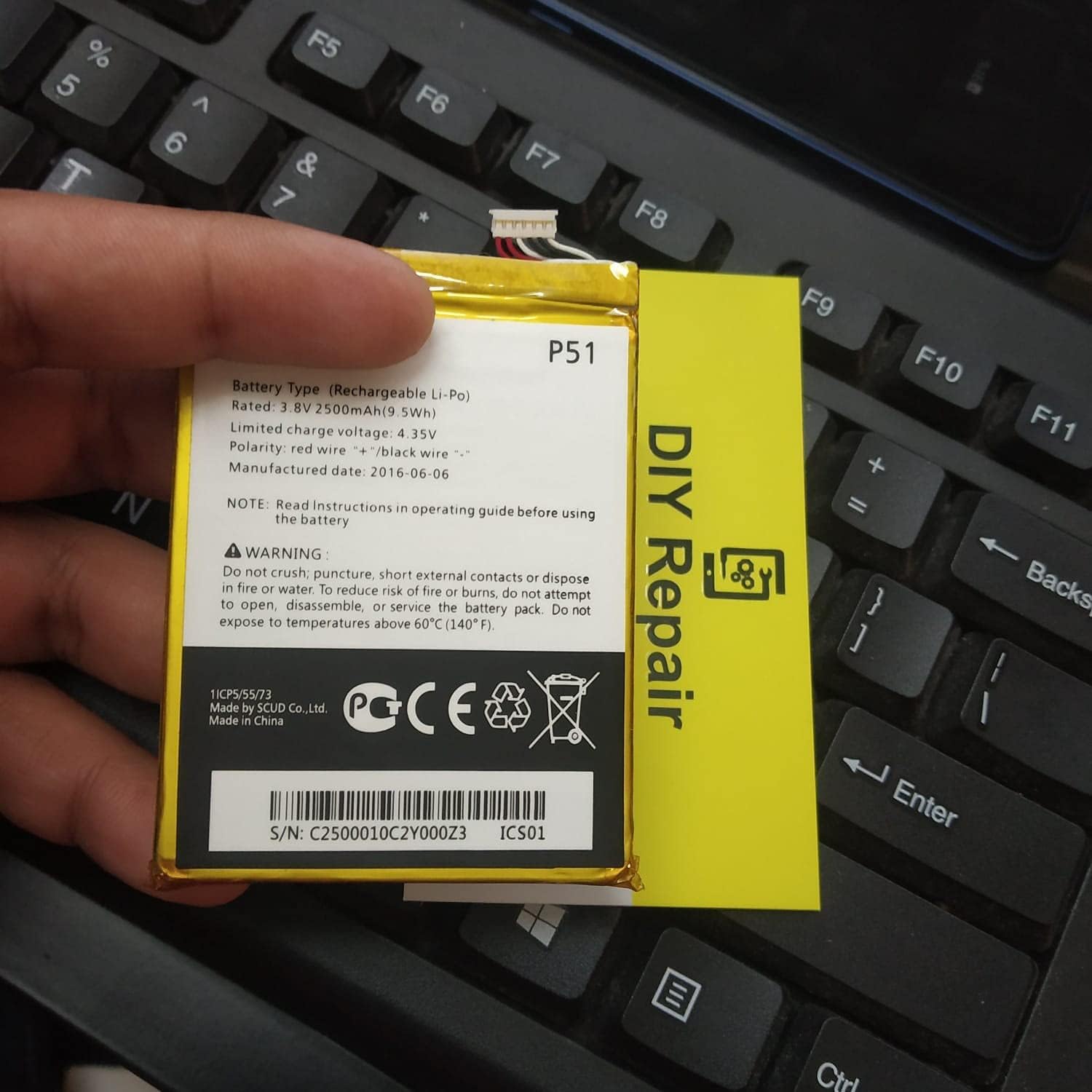 DIY Repair Original P51 [2500mAh] Battery for Panasonic P51 with 100 Days Warranty.