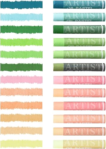 Vista 24 de qianshan Juego de 12 colores pasteles suaves al óleo, no tóxicos, textura suave, colores vibrantes y cremosos, suministros de arte para artistas