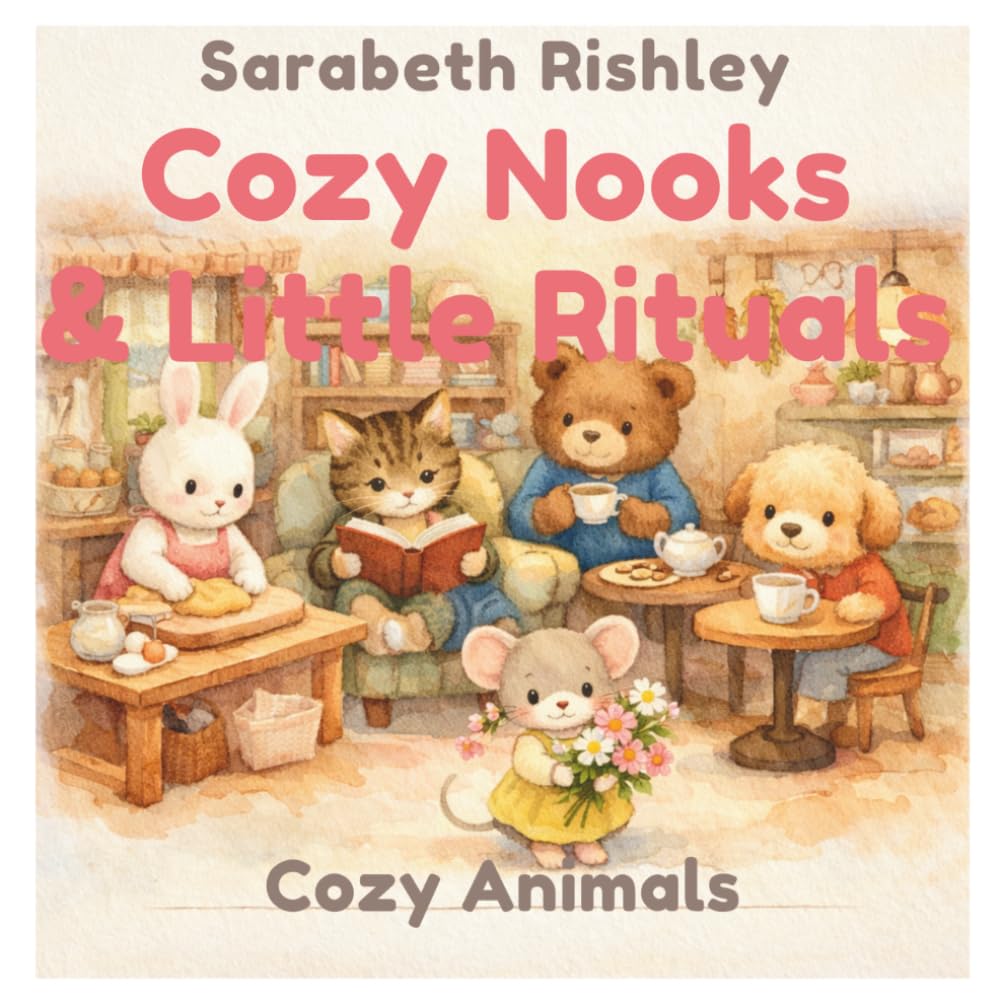 Cozy Nooks & Little Rituals — Cozy Animals: Bold & Easy Colouring Book with Cute Animals in Cozy Places and Little Shops