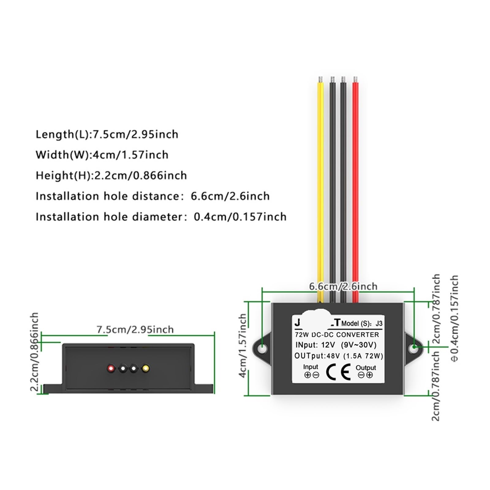 12V to 48V DC-DC Boost Converter Modul Converter (9V~30V Input, 1A Output), Boost Voltage Power Converter