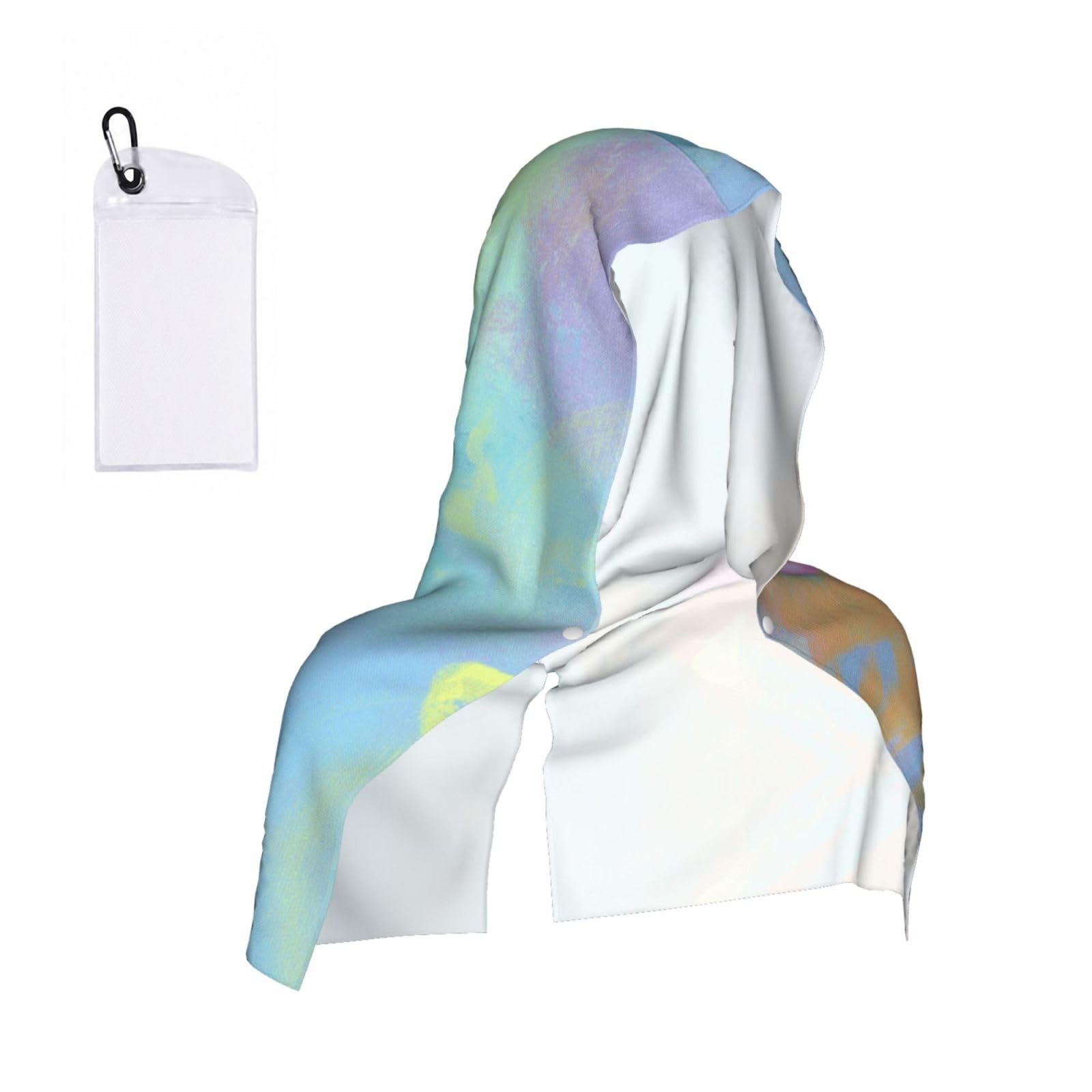 Esnaiuvcd Black Beautiful Abstract Background Print Multifunctional Cooling Hoodie Bandana Portable Sweat Absorbing Design For Beach Workouts Exercise Heat Relief Accessories