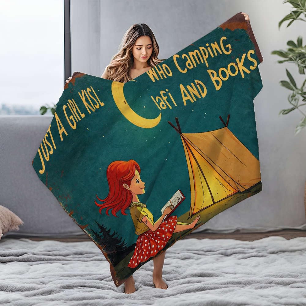 Couverture en flanelle grand lit, cadeau idéal de camping pour fille