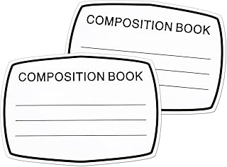 MixTeach 6 Pcs Composition Book Cutouts Large Composition Notebook Bulletin Board Decor School Classroom Trim for Classroom School First Day Wall Windows Door Porch Sign Decor, 10x14