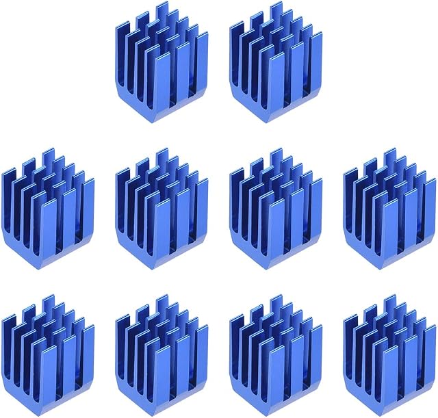 sourcing map Electronic Radiators Heatsink for Stepper Motor,3D Printer 9x9x12mm Blue 10pcs