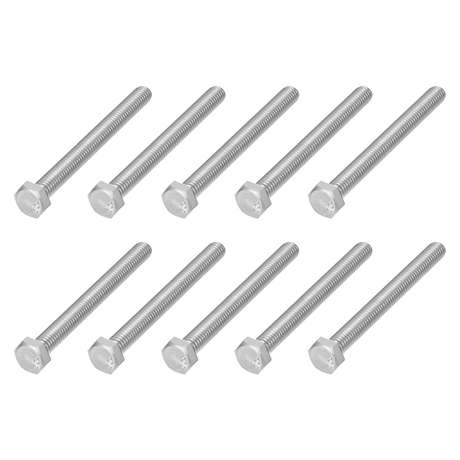 METALLIXITY Hex Head Bolts (5/16-18 x 4") 15Pcs, 304 Stainless Steel 18-8, Fully Threaded, External Hex Drive, Plain Finish