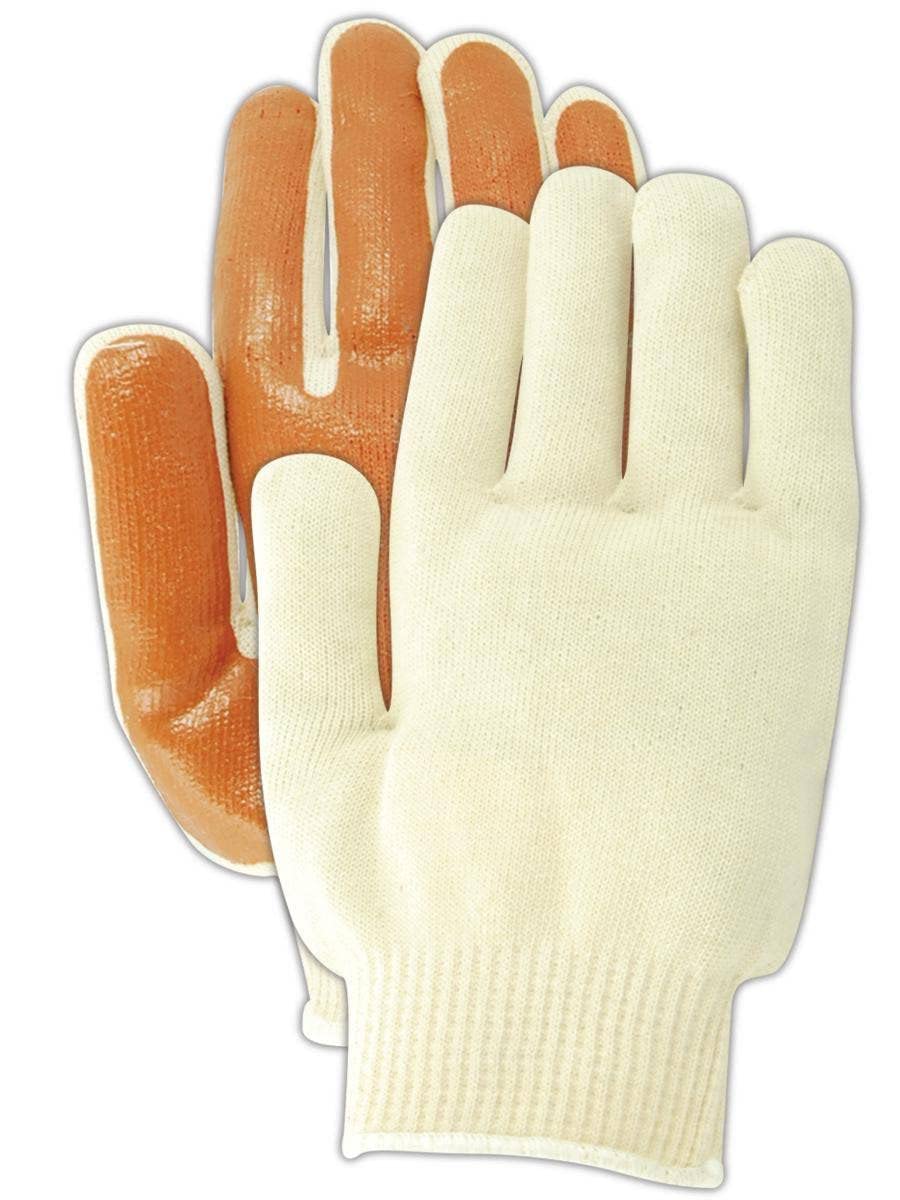 MAGID LB595 MultiMaster Nitrile Palm Coated Gloves, Ladies (Fits Medium), Natural, Men's (Fits Large) (Pack of 12)