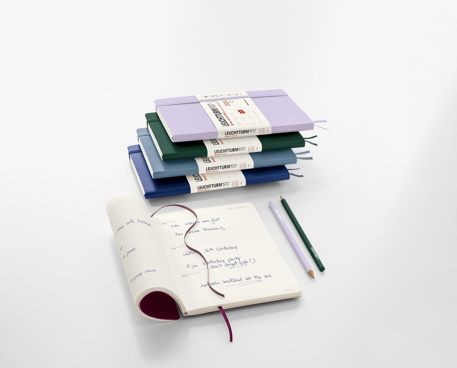 LEUCHTTURM1917 - Weekly Planner 2024 with extra booklet, Medium (A5) Softcover, Sage (Jan 1 - Dec 31, 2024)