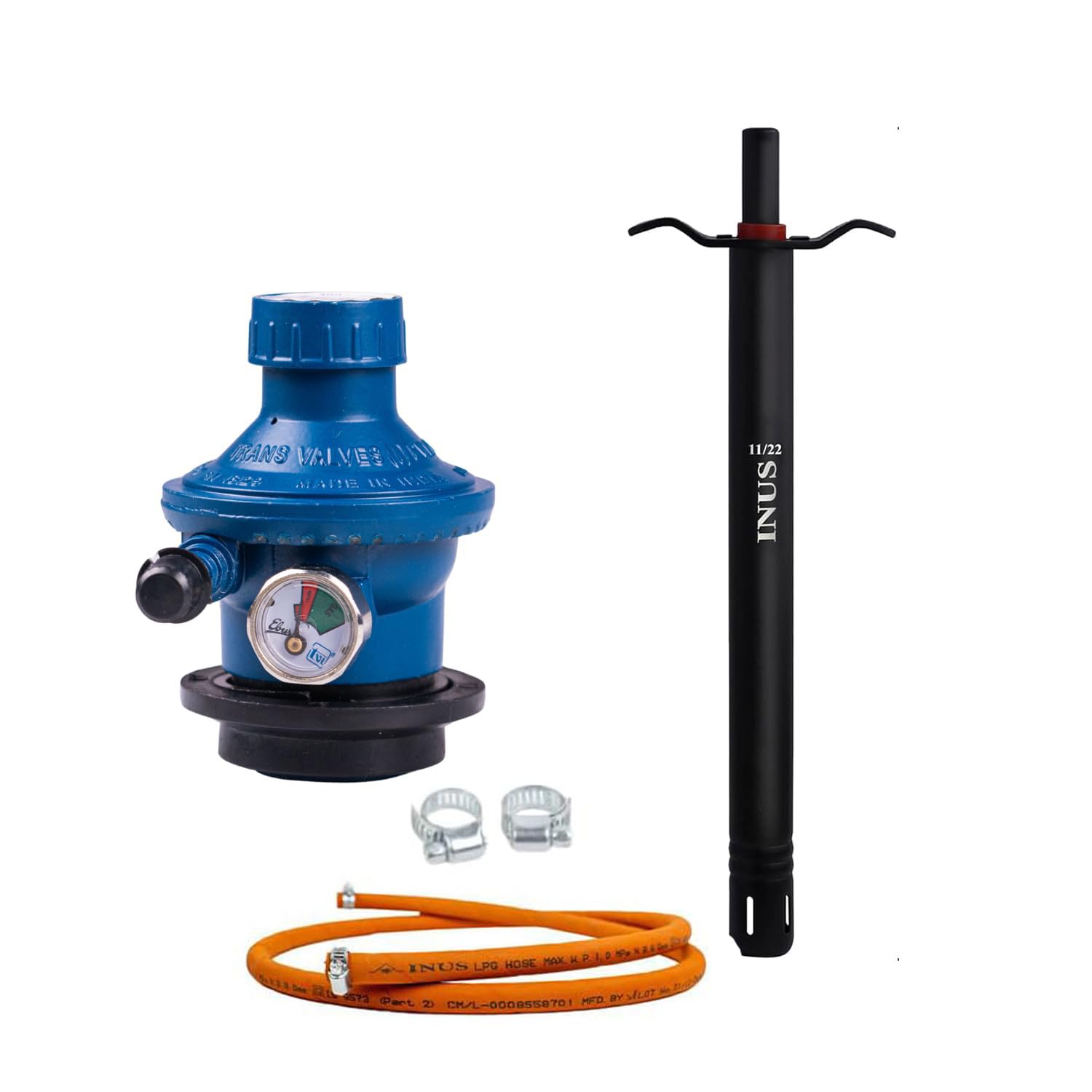 INUS Combo of Easy Grip Metal Regular Lighters and Hose Pipe and Unique Regulator with Gas Indicator from Imported Korean Zinc, Adjustable Combo of 3-image-40