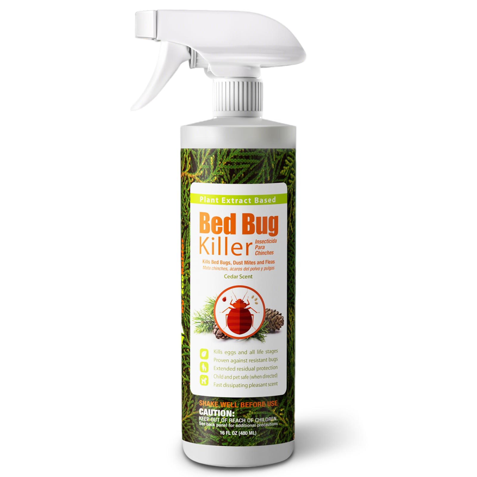 Bed Bug Killer 16 oz EcoVenger by EcoRaider, 100% Kill Efficacy, Bedbugs &amp; Mites, Kills Eggs &amp; The Resistant, Lasting Protection, USDA BIO-Certified, Plant Extract Based &amp; Non-Toxic, Child &amp; Pet Safe